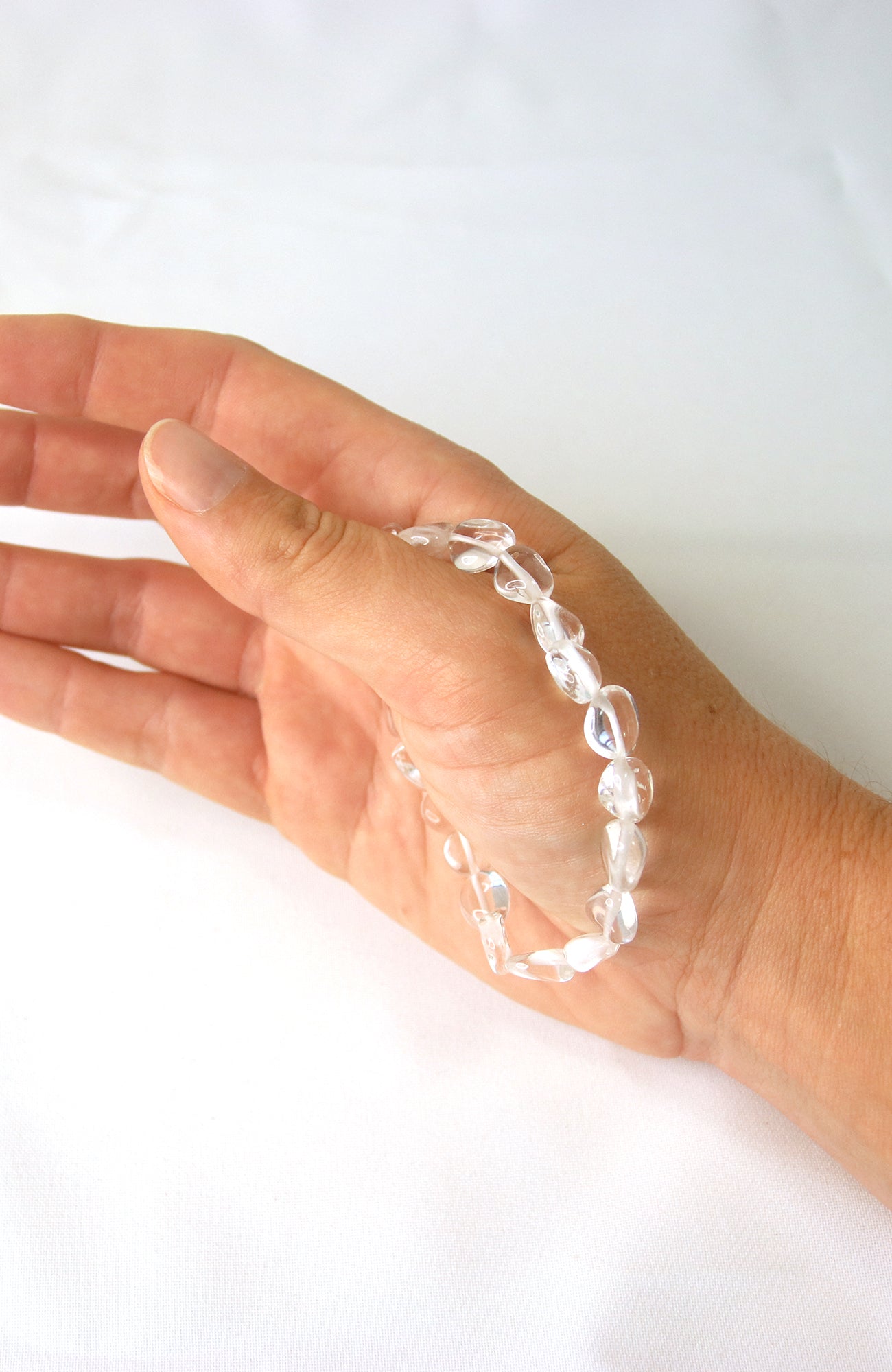 Clear Quartz Nugget Bead 8-10mm Bracelet 468